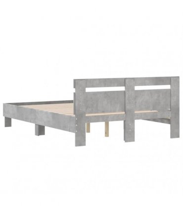 vidaXL Bed Frame without Mattress Concrete Grey 135x190 cm