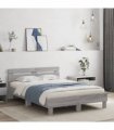 vidaXL Bed Frame without Mattress Grey Sonoma 135x190 cm