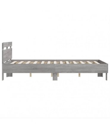 vidaXL Bed Frame without Mattress Grey Sonoma 135x190 cm