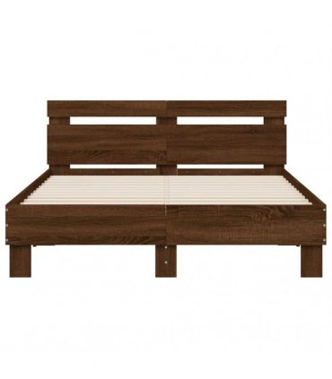 vidaXL Bed Frame without Mattress Brown Oak 135x190 cm