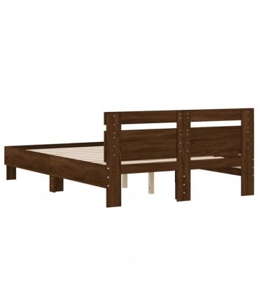 vidaXL Bed Frame without Mattress Brown Oak 135x190 cm