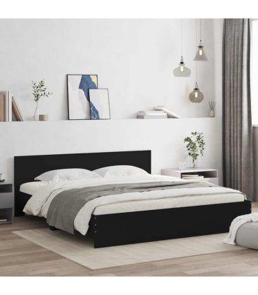 vidaXL Bed Frame without Mattress Black 200x200 cm
