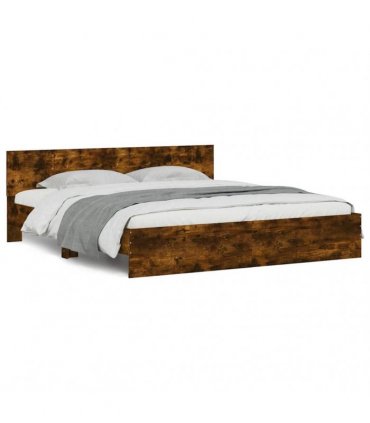 vidaXL Bed Frame without Mattress Smoked Oak 180x200 cm