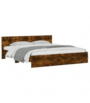 vidaXL Bed Frame without Mattress Smoked Oak 180x200 cm