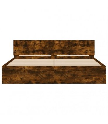 vidaXL Bed Frame without Mattress Smoked Oak 180x200 cm