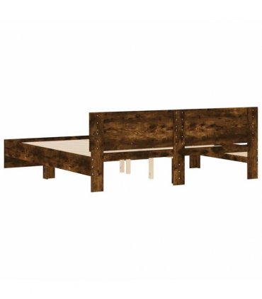 vidaXL Bed Frame without Mattress Smoked Oak 180x200 cm