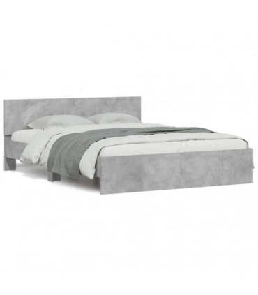 vidaXL Bed Frame without Mattress Concrete Grey 140x200 cm