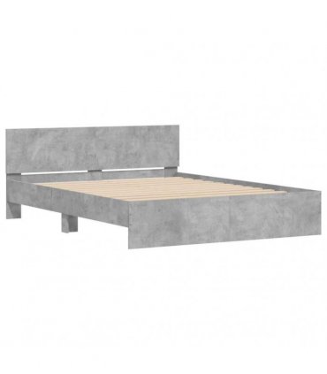 vidaXL Bed Frame without Mattress Concrete Grey 140x200 cm