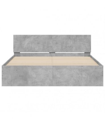 vidaXL Bed Frame without Mattress Concrete Grey 140x200 cm