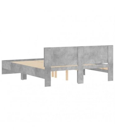 vidaXL Bed Frame without Mattress Concrete Grey 140x200 cm