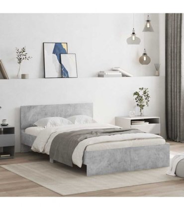 vidaXL Bed Frame without Mattress Concrete Grey 120x200 cm