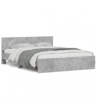 vidaXL Bed Frame without Mattress Concrete Grey 140x190 cm