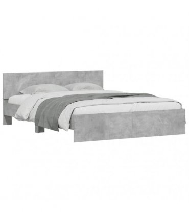 vidaXL Bed Frame without Mattress Concrete Grey 140x190 cm