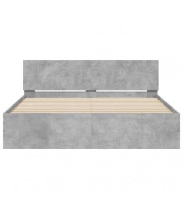 vidaXL Bed Frame without Mattress Concrete Grey 140x190 cm