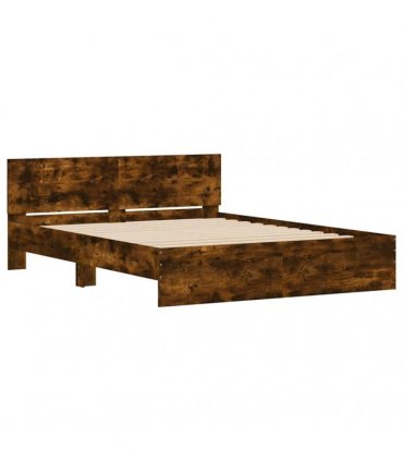 vidaXL Bed Frame without Mattress Smoked Oak 140x190 cm