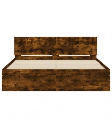vidaXL Bed Frame without Mattress Smoked Oak 140x190 cm