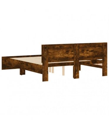 vidaXL Bed Frame without Mattress Smoked Oak 140x190 cm