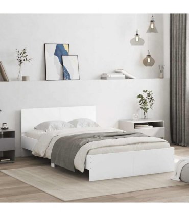 vidaXL Bed Frame without Mattress White 135x190 cm