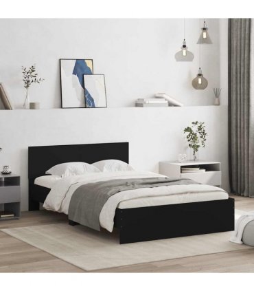 vidaXL Bed Frame without Mattress Black 135x190 cm