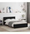 vidaXL Bed Frame without Mattress Black 135x190 cm