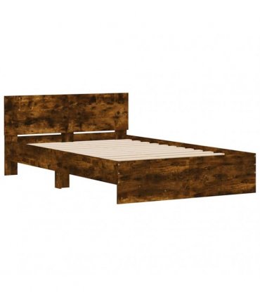 vidaXL Bed Frame without Mattress Smoked Oak 135x190 cm