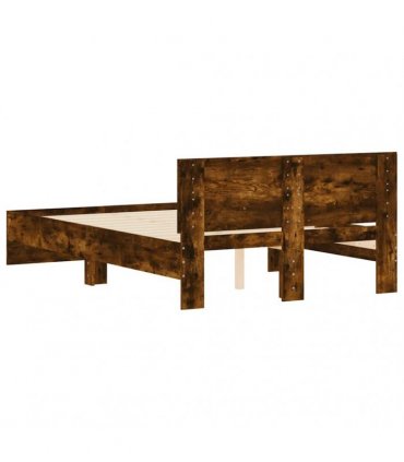 vidaXL Bed Frame without Mattress Smoked Oak 135x190 cm