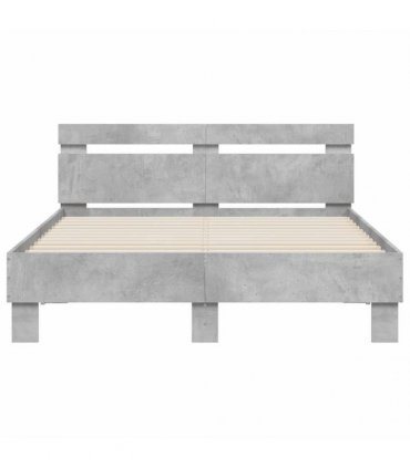 vidaXL Bed Frame with LED without Mattress Concrete Grey 120x200 cm