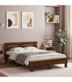 vidaXL Bed Frame with LED without Mattress Brown Oak 120x200 cm
