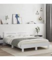 vidaXL Bed Frame with LED without Mattress White 140x190 cm
