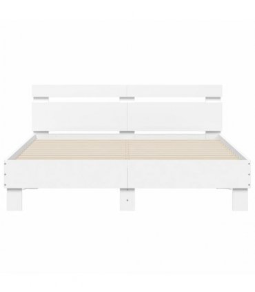 vidaXL Bed Frame with LED without Mattress White 140x190 cm