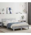 vidaXL Bed Frame with LED without Mattress Concrete Grey 120x190 cm