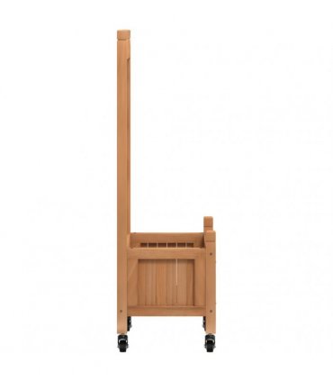 vidaXL Planter with Trellis and Wheels Brown Solid Wood Fir