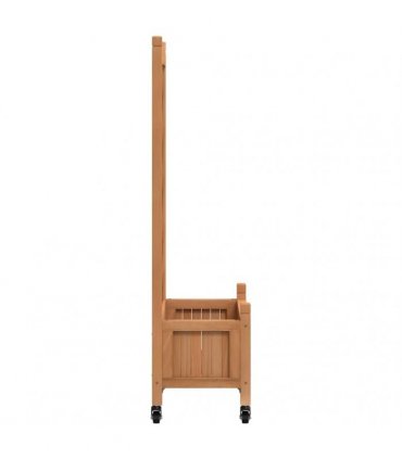 vidaXL Planter with Trellis and Wheels Brown Solid Wood Fir
