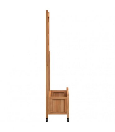 vidaXL Planter with Trellis and Wheels Brown Solid Wood Fir