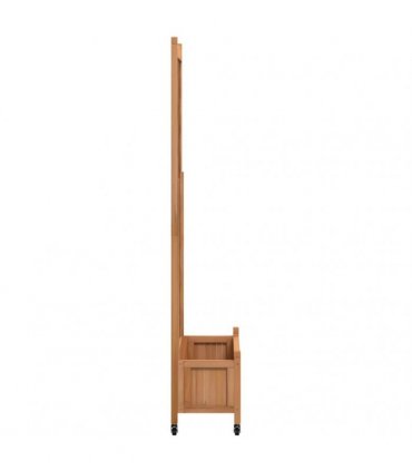 vidaXL Planter with Trellis and Wheels Brown Solid Wood Fir
