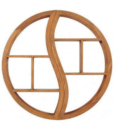 vidaXL Yin Yang Wall Shelf 100x20x100 cm Solid Teak Wood