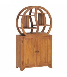 vidaXL Cabinet with Yin Yang Shelf 70x30x130 cm Solid Teak Wood