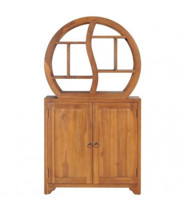 vidaXL Cabinet with Yin Yang Shelf 70x30x130 cm Solid Teak Wood