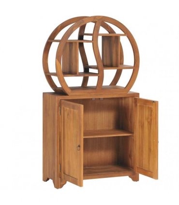 vidaXL Cabinet with Yin Yang Shelf 70x30x130 cm Solid Teak Wood