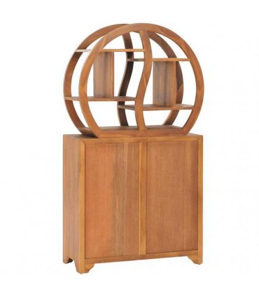 vidaXL Cabinet with Yin Yang Shelf 70x30x130 cm Solid Teak Wood