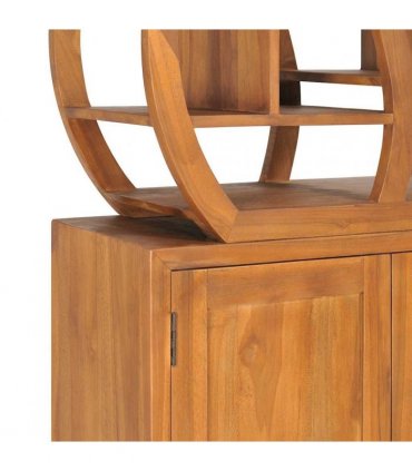 vidaXL Cabinet with Yin Yang Shelf 70x30x130 cm Solid Teak Wood