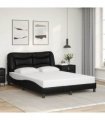 vidaXL Bed Frame without Mattress "Hvar" Black 135x190 cm Faux Leather