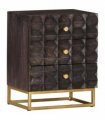 vidaXL Bed Cabinet Black 40x30x50 cm Solid Mango Wood