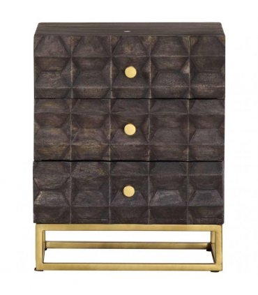 vidaXL Bed Cabinet Black 40x30x50 cm Solid Mango Wood