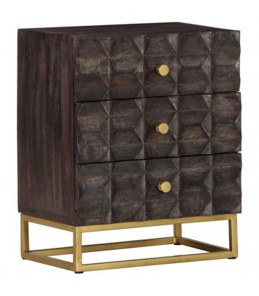 vidaXL Bed Cabinet Black 40x30x50 cm Solid Mango Wood
