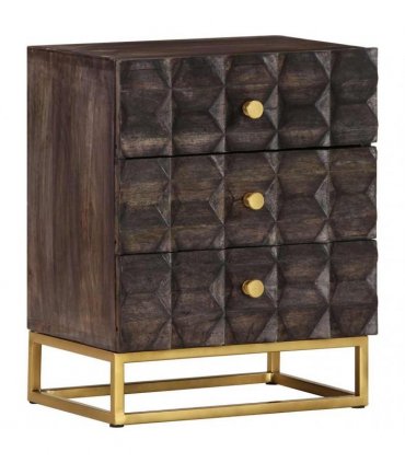 vidaXL Bed Cabinet Black 40x30x50 cm Solid Mango Wood