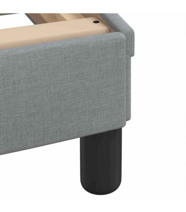 vidaXL Bed with Mattress "Dover" Light Grey Single Fabric