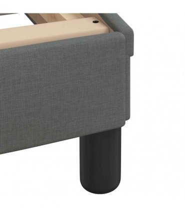 vidaXL Bed with Mattress "Dover" Dark Grey Single Fabric