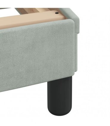 vidaXL Bed with Mattress "Dover" Light Grey Single Velvet