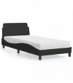 vidaXL Bed with Mattress "Dover" Black Single Velvet